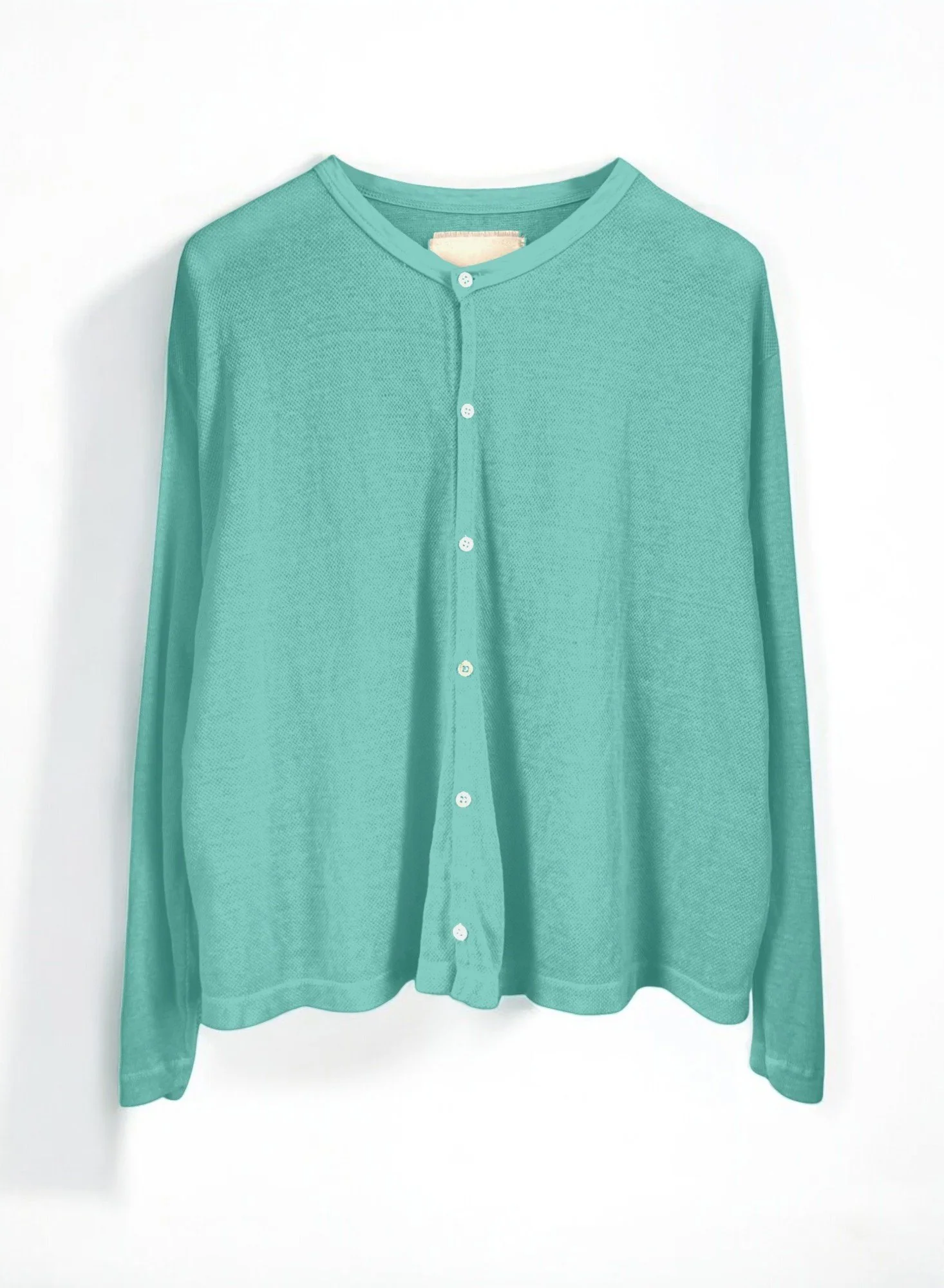 Hemp Seed Stichs, #831-822, LS CARDIGAN, Hemp 100%, BAY BLUE — V